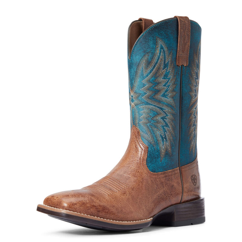 Botas Vaqueras Ariat Valor Ultra Marrones/Azules Hombre - Chile 150-YBPOFS